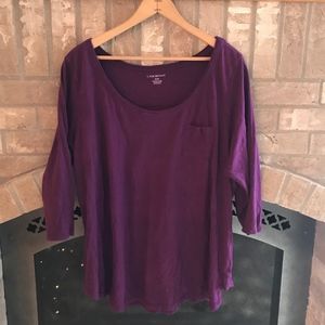 Lane Bryant 3/4 Sleeve Pocket Tee